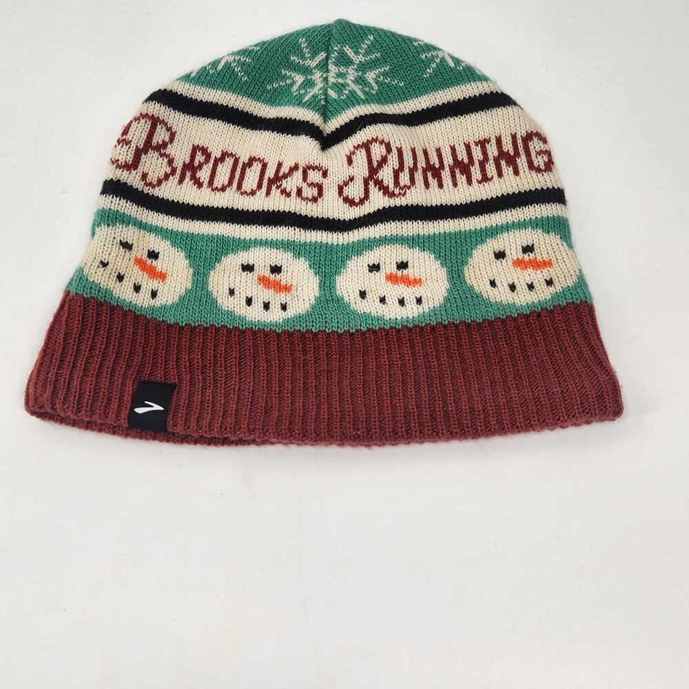 Brooks Running F22 Run Merry Pom Beani Heat Unisex Snowman Holiday Christmas